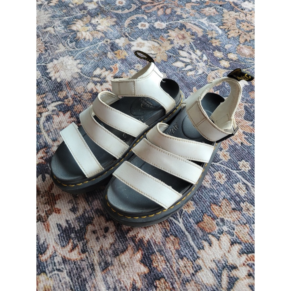 Dr. Martens Blaire White Leather Platform Gladiator Sandals Womens 7 AW004